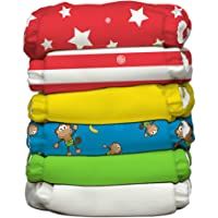 Charlie plátano circo híbrida todo en uno pañales con doce reutilizable insertos- tamaño 1- juego de 6